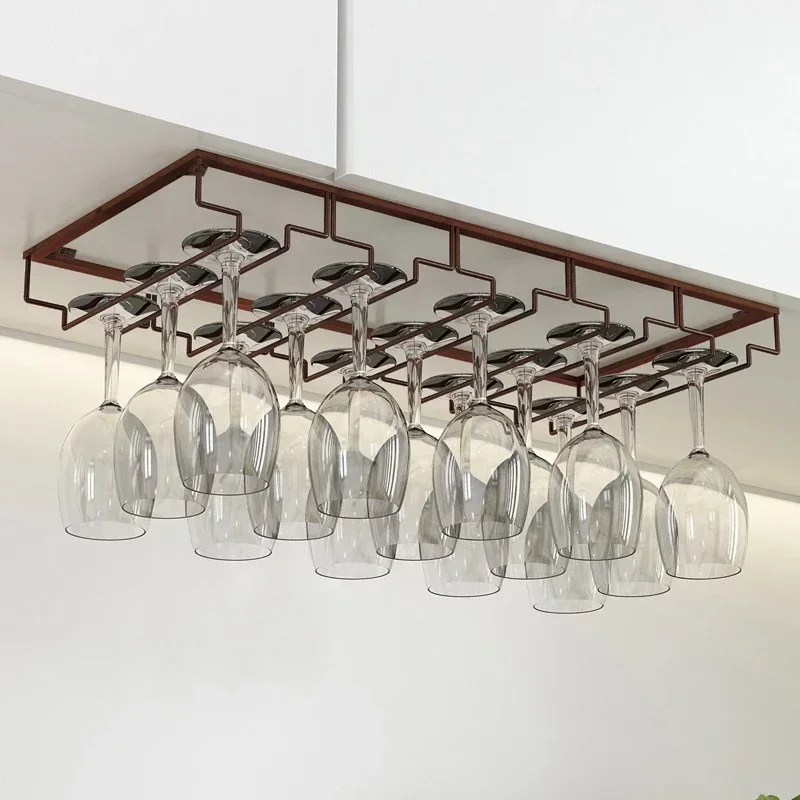 Ijzer Wijn Glazen Houder Barman Glaswerk Opknoping Gouden Rack Onder Kast Glaswerk Organizer Glasdrinkbeker Iron Rack Bar Tool