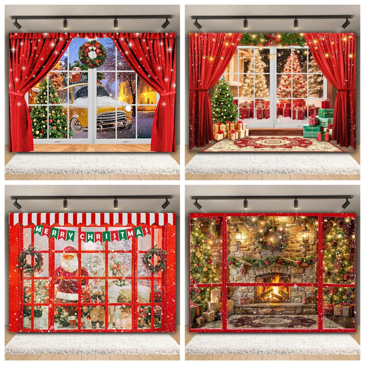 Christmas Backdrop Winter Snowflake Christmas Photography Backdrop Xmas Background Christmas Decor Present Photo Background