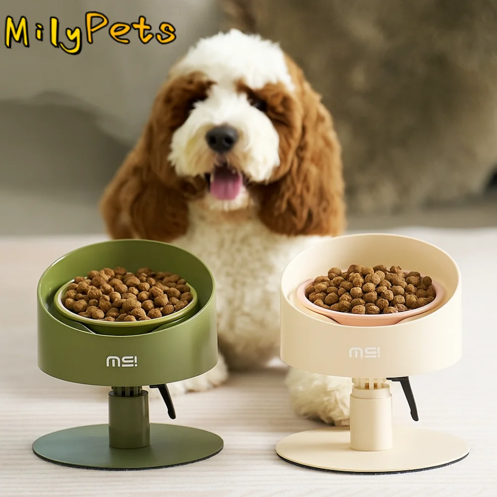

Practical Adjustable Cat Ceramic Bowl Non-Slip Neck Protection Anti Vomiting Bowl Flower Shaped Pet Water Bowl For Cat Dog