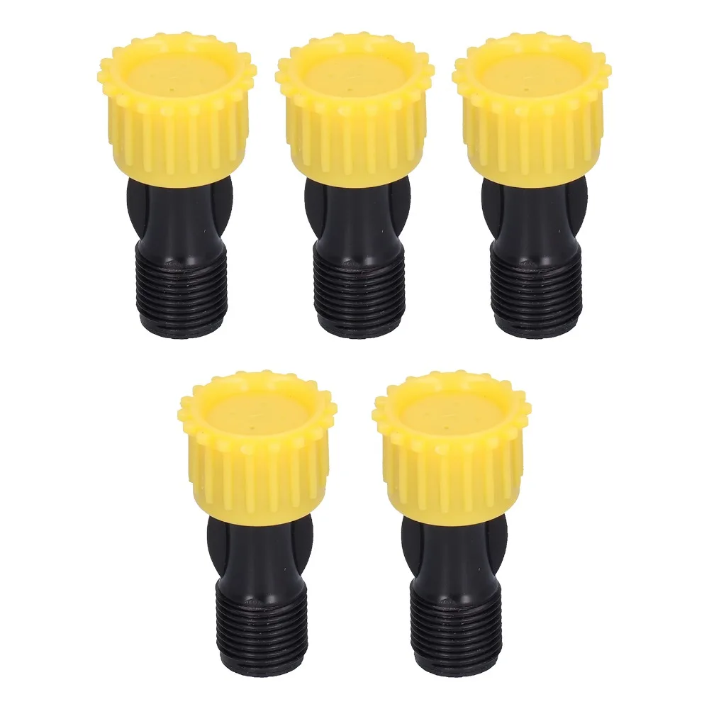 5Pcs Plastic Spray Nozzle Yellow and Black G3/8 Male Thread Spray Head 4 Hole Lightweight Electric Sprayer Accessories