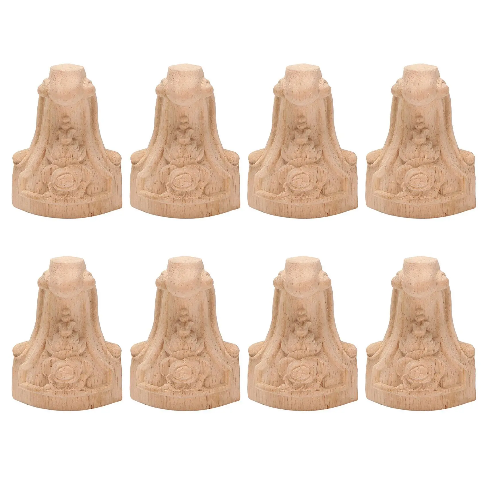 VOFUN-8PCS 10X6cm European Style Solid Wood Carved Furniture Foot Legs TV Cabinet Seat Feets
