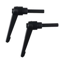 2pcs M8*32 M8 X 32mm Thread Handle Alloy Steel Adjustable Adjustable Clamping Lever Black Push Button Ratchet Lathe Machine