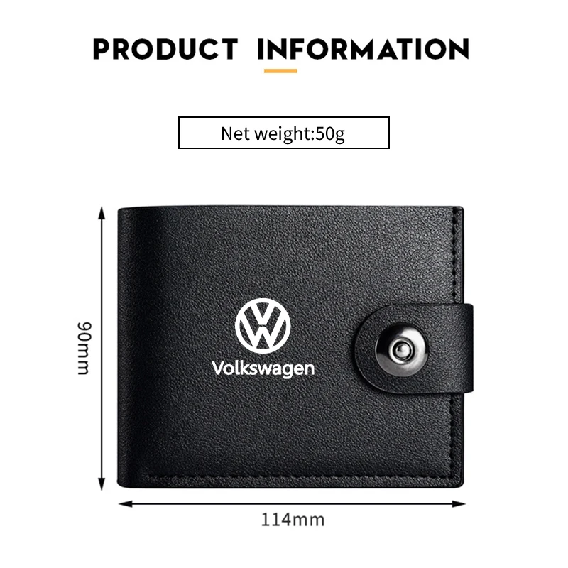 Men Wallet Leather Short Clip Card Coin Storage Purses Women Male Gift For Volkswagen VW Jetta Golf Beetle CC EOS GTI MK2 MK4 MK