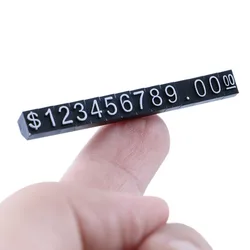 30 Pcs Combined Price Tag Transparent Dollar Euro Number Digit Cubes Stick For Clothes Jewelry Showcase Counter Price Display