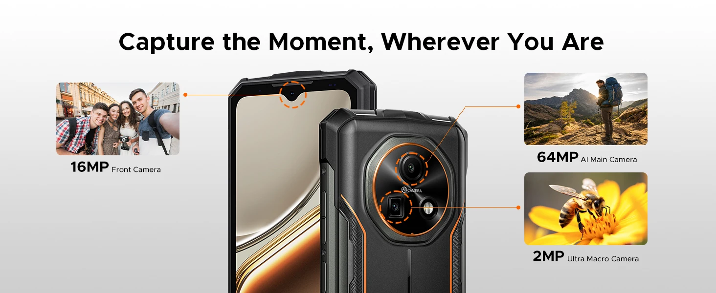 Phone robust DOOGEE Fire 7 5G Gemini AI 36Go (6 + 30) 128 Go battery mAh dimension Smartphone