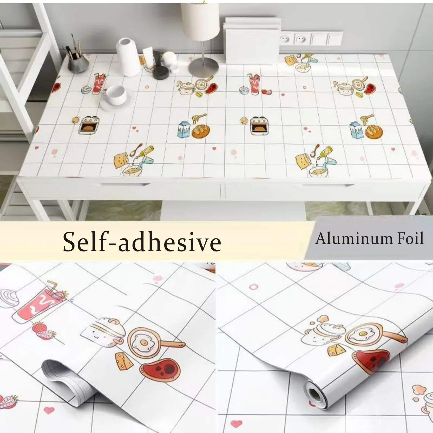 8M PVC Heat/Waterproof Wallpaper Room DIY Self-adhesive Removable Film Wardrobe Kitchen High Gloss Paste Furniture Wall Sticker
