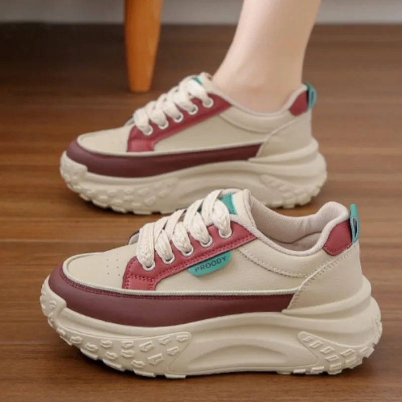 

Women Spring Autumn Sneakers Fashion Wedges Shoes Non-slip Jogging Shoes Trend Height Increased Shoes Thick Sole Vulcanized Shoe