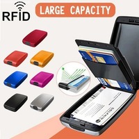 Anti-theft Scanning Protect Holder Aluminum Metal Plastic Bankcard Blocking Hard Case Wallet Credit Card Anti-RFID for Men Women