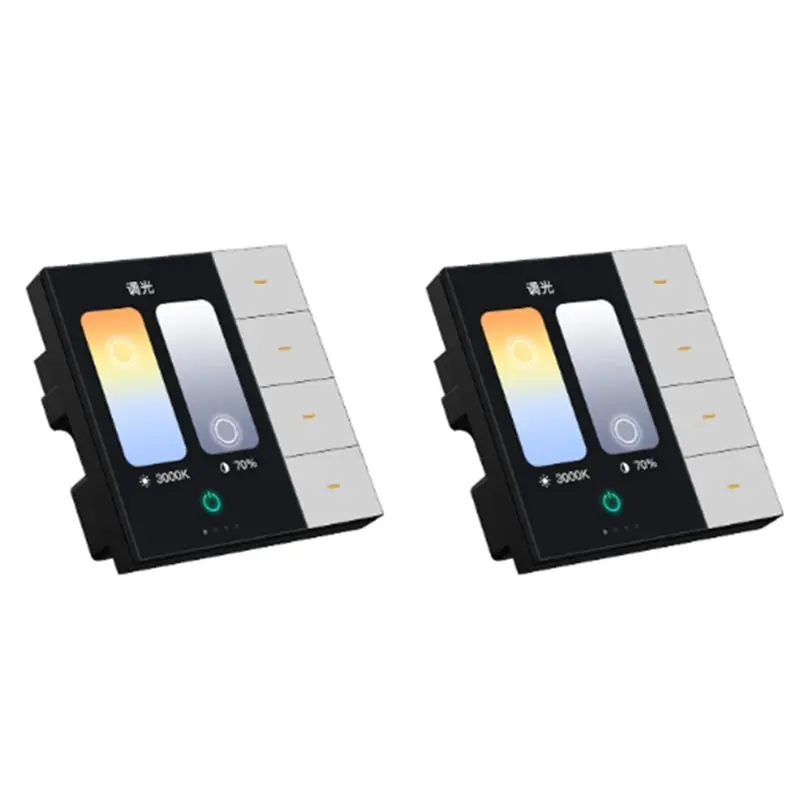 

N13R-(Durable) 2X Tuya Smart Central Control Panel Zigbee Wall Switch Home Automation Wireless Lighting Control System F3-Pro