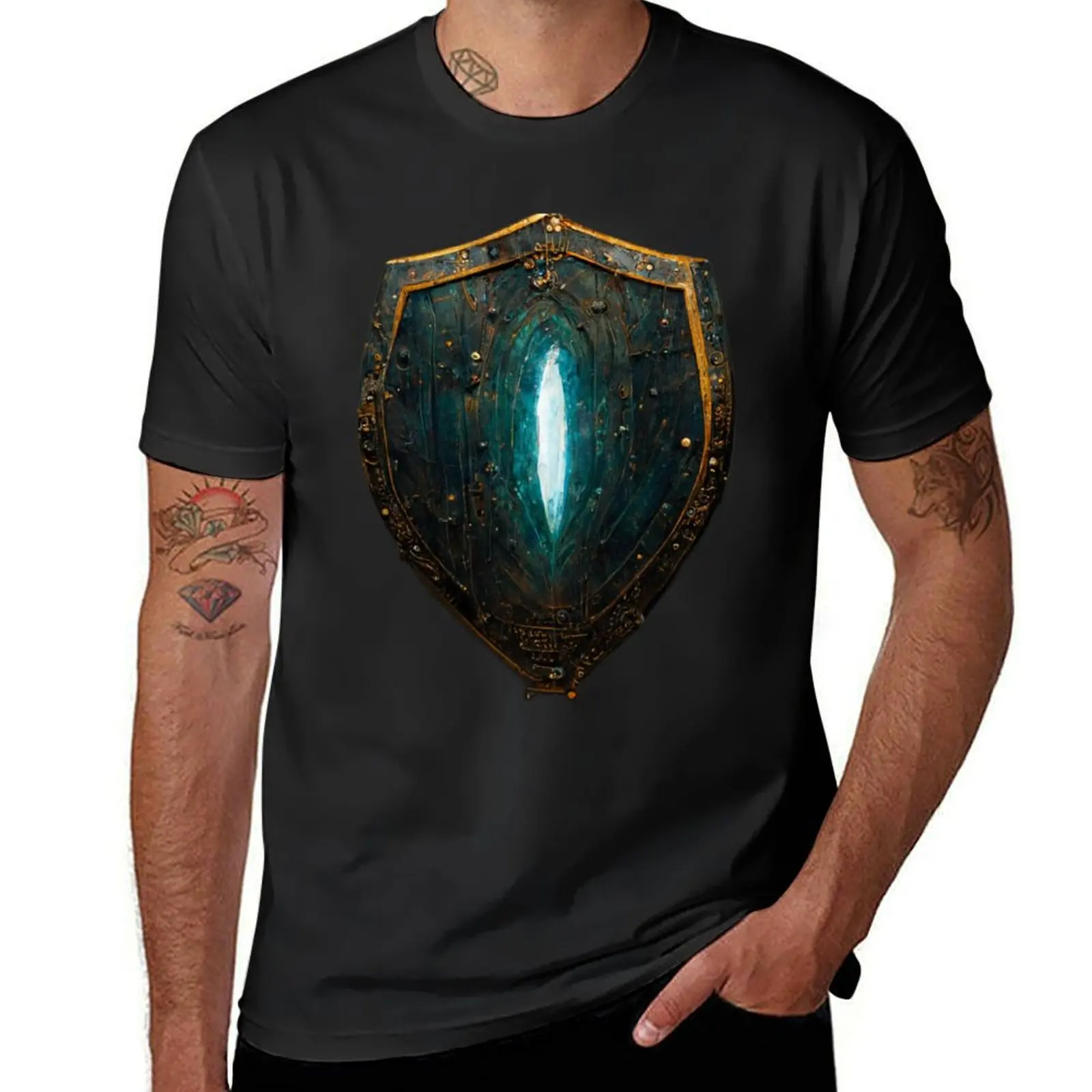 Shield of Mana T-Shirt oversizeds vintage t shirts for men cotton