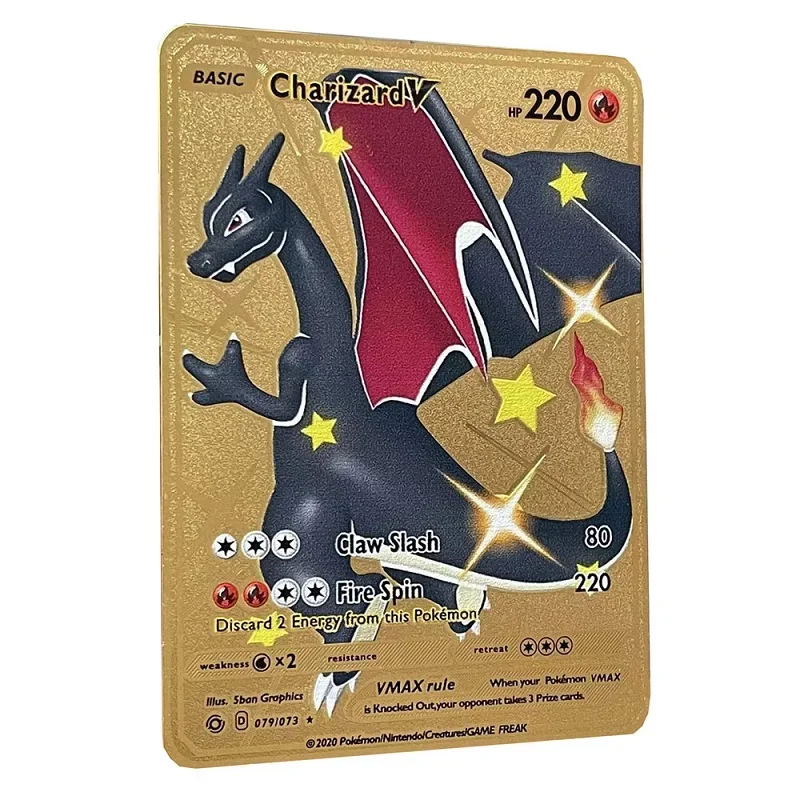 Pokemon Metallkarte 10.000 Punkte Arceus Charizard Raichu Super Card Golden English Mewtwo Vmax GX EX Weihnachtsgeschenk