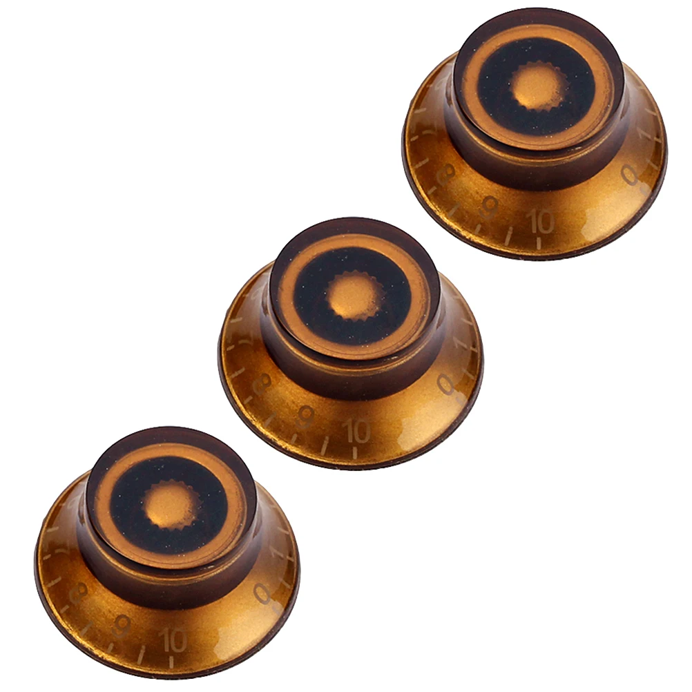 

3PCS/Set Round Guitar Knobs Volume Tone Control Knobs Rotary Knobs Style Electric Guitar Parts Replacement (Light Brown)