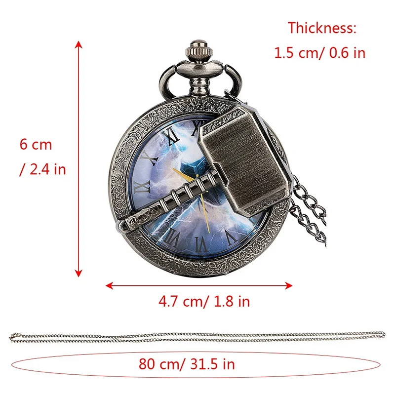Creative Hammer Wristwatch Suitable For Both Men And Women Pocket Watch Metal Shell