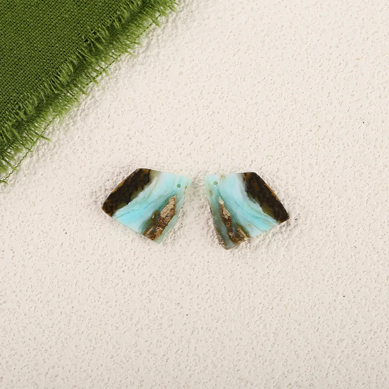 

Natural Stone Blue Opal Nugget Earring Beads,Fashion Jewelry DIY Gemstone Earrings Accessories For Women 40x13x13mm 9.2g