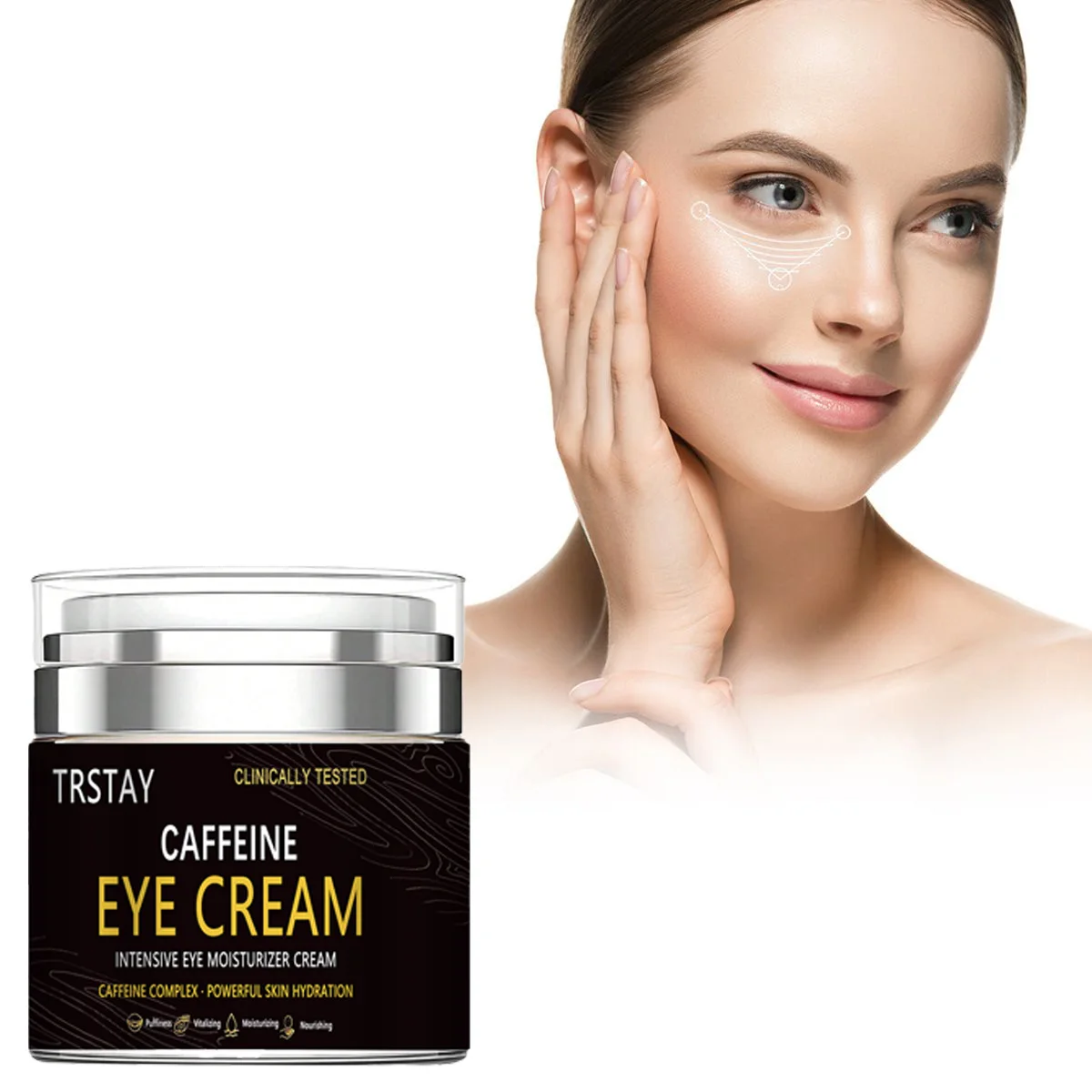 Coffee eye cream  repair eye cream to lighten dark circles crema para blanquear la cara  anti aging face cream