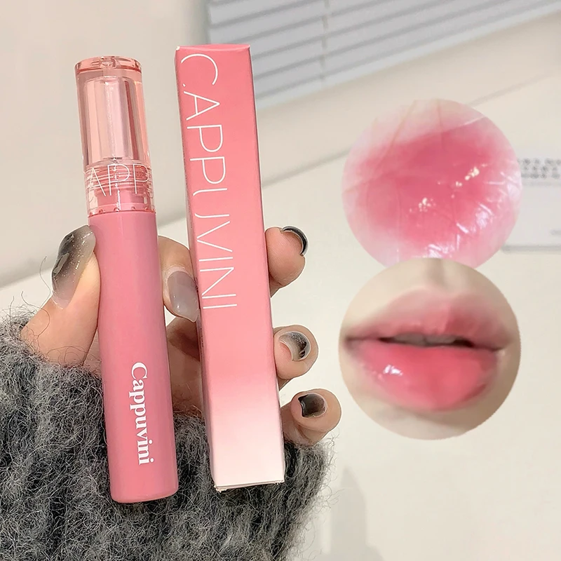 Korean Mirror Water Gloss Lip Gloss - Long-Lasting Waterproof Moisturizing Non-Sticky Lightweight High-Pigment Jelly Lip Glaze