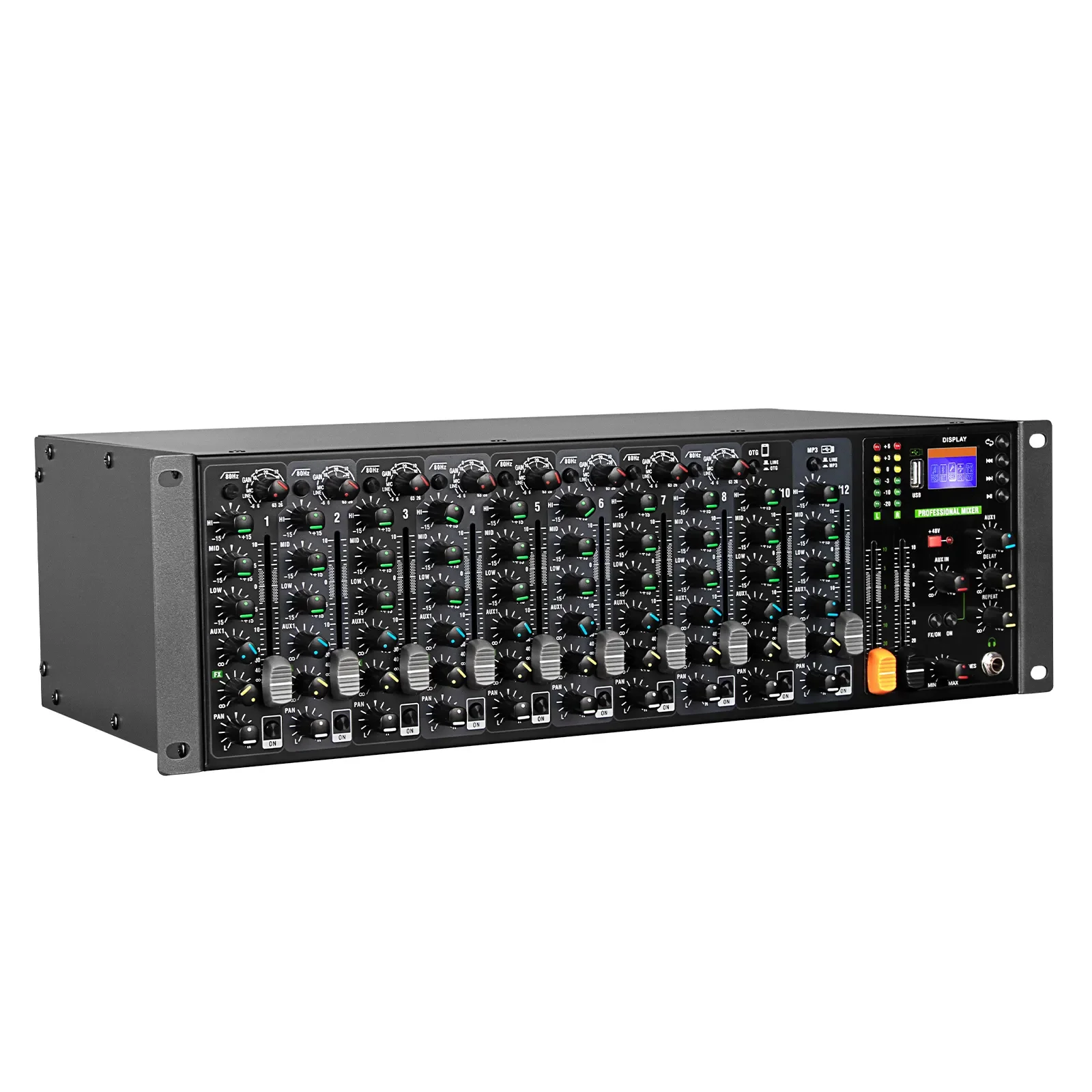 

OEM D120M Professional 12-Channel Rack-Mounted Audio Mixer Embedded With Analog Effect Console For Audio Video & Lighting