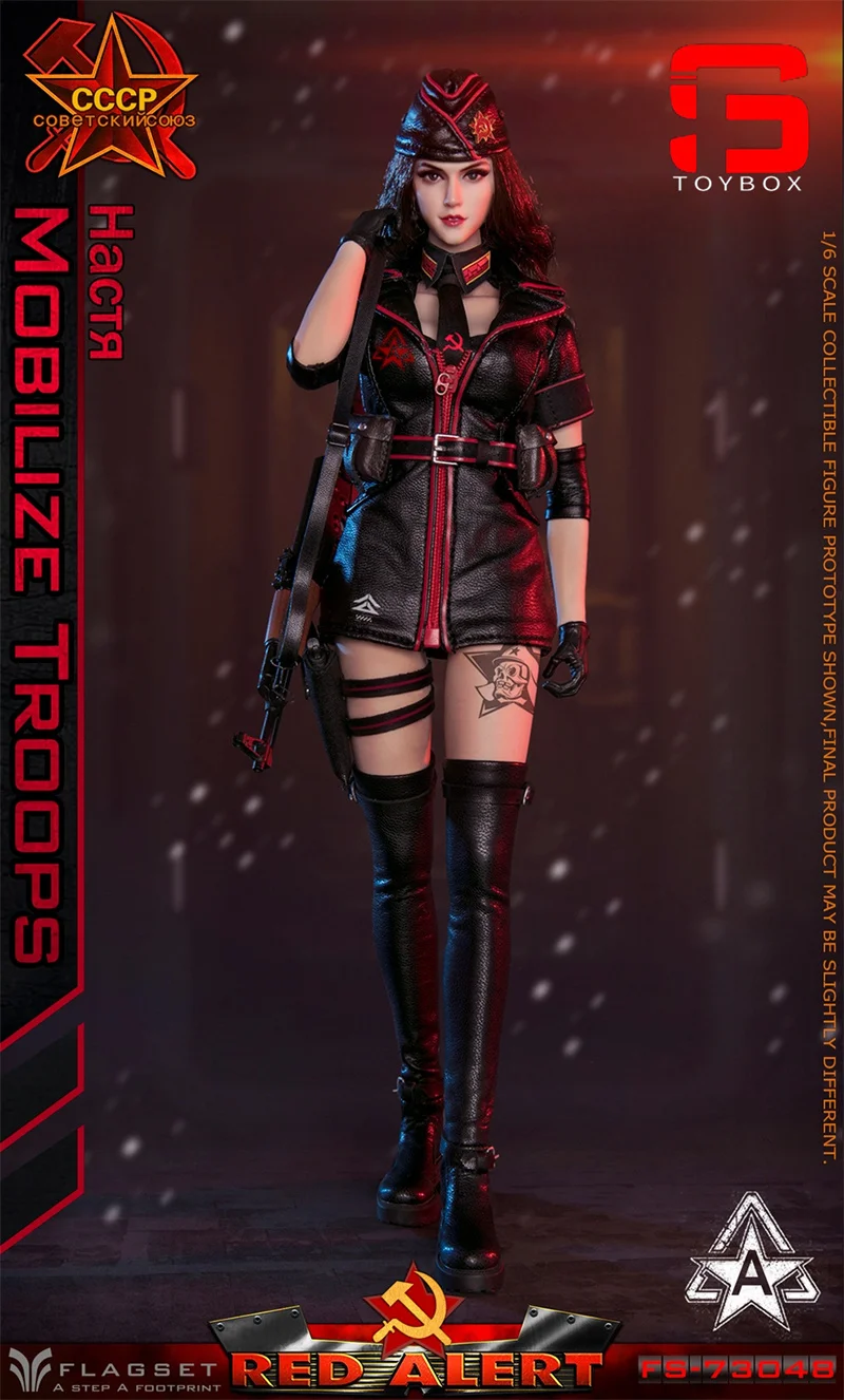 In Voorraad FLAGSET FS-73048 1/6 Red Alert Sovjet Sniper Action Figure 12 "Vrouwelijke Soldaat Action Beeldje Volledige Set Collectible speelgoed