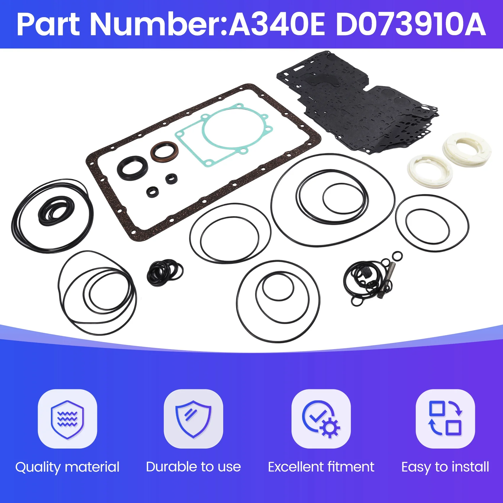 A340E D073910A Auto Transmission Gearbox Rebuild Overhaul Seals Gasket O-Rings Kit For Toyota Lexus