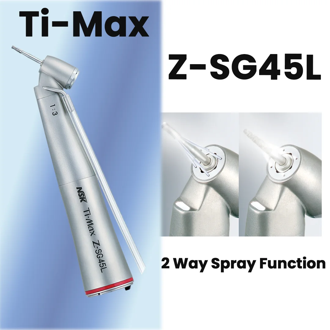 NSK Ti Max Z45L Dental 45 Degree Surgical Handpiece Dentistry 1:4.2 Air Turbine Contra Angle Handpiece Increasing Speed Red Ring