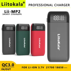 LiitoKala Lii-MP2 Lii-D4XL Lii-C2 18650 21700 do ponownego ładowania z ładowarką i Power Bank QC3.0 cyfrowy wyświetlacz wejścia/wyjścia