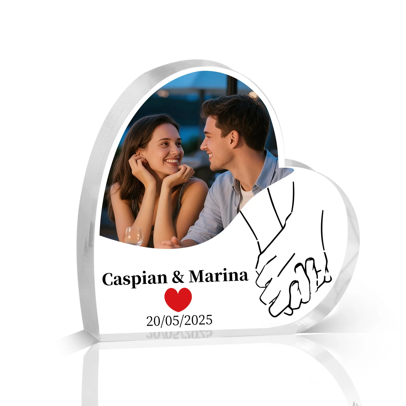 

Personalised Acrylic Plaque Romantic Custom Couple Gift for Anniversary Valentine‘s Birthday, Unique Love Keepsake for Him Her