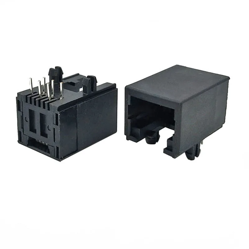 20PCS 5321 RJ12 Horizontal 90-degree Plug-in Network Port 6P6C All-plastic Flat Pin 18.10*11.5*14.7