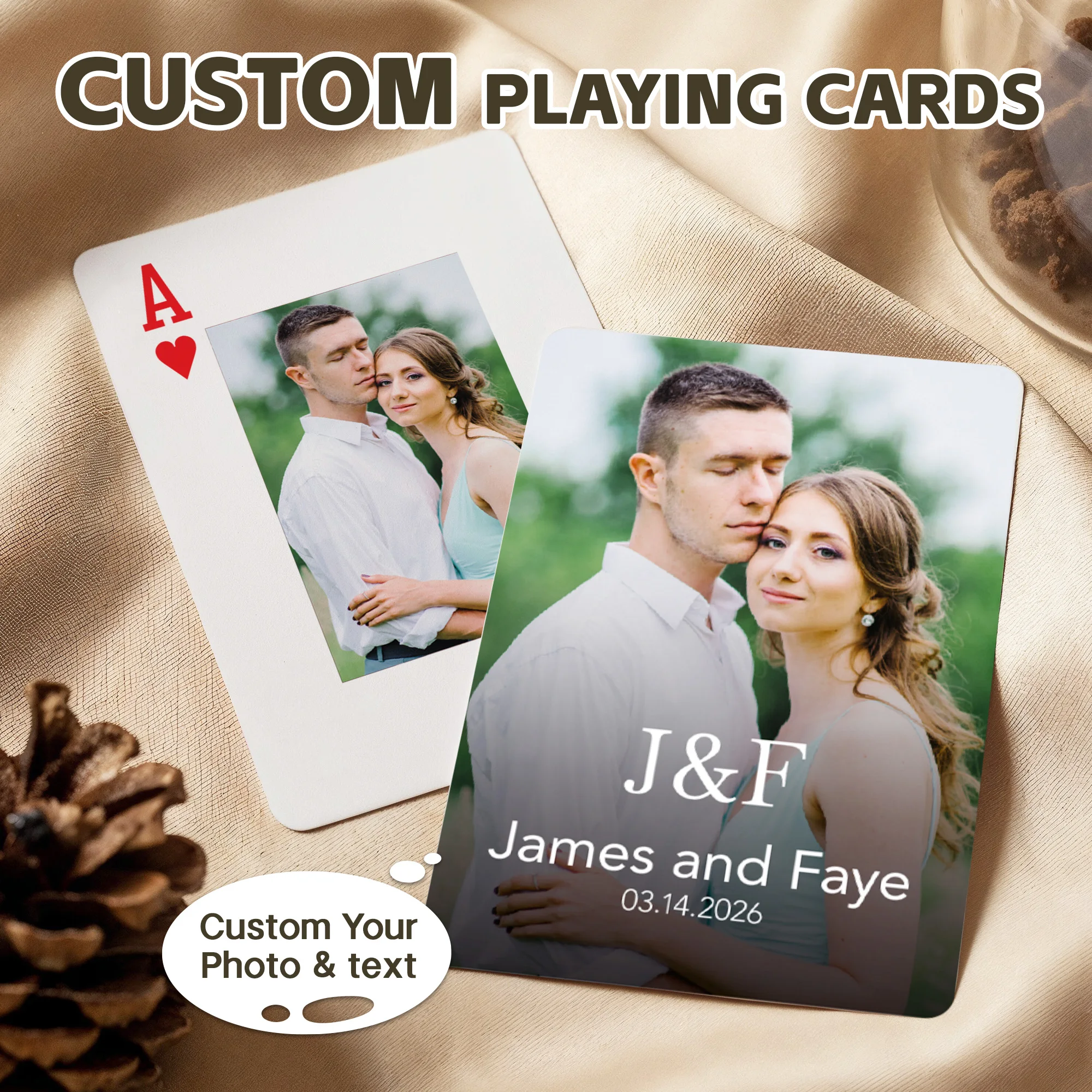 

Custom Playing Cards of Photo Personalized Playing Cards of Double-Sided Customization A Deck of Playing Cards for Wedding