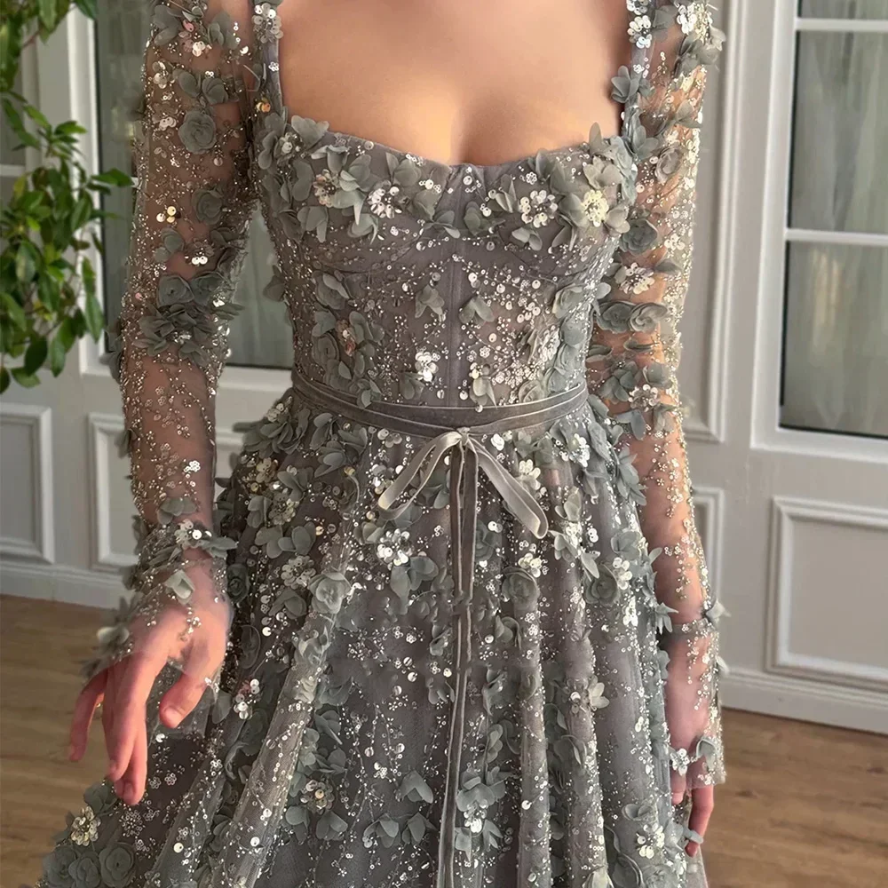 Customized Elegant A Line Party Dresses Sexy Floor-Length Evening Gown Exquisite High Quality Occasion Formal Dress for Women image 3