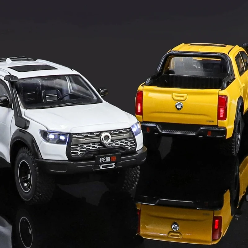 1:24 Great Wall Motor GWM Poer Alloy Muscle Car Model Sound Light Pull Back Children's Toy Collectibles Birthday gift
