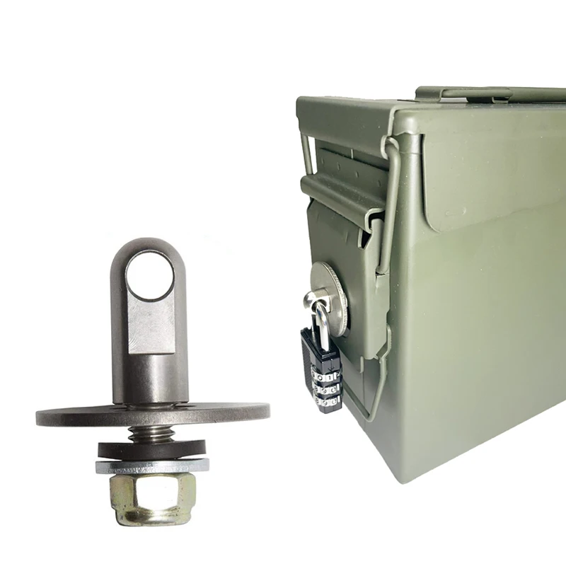 No Box,Bolt 50 Cal Ammo Can Steel Gun Lock Ammunition Safe-Box Hardware Kit Military Army Lockable Case 40mm Pistol Bullet