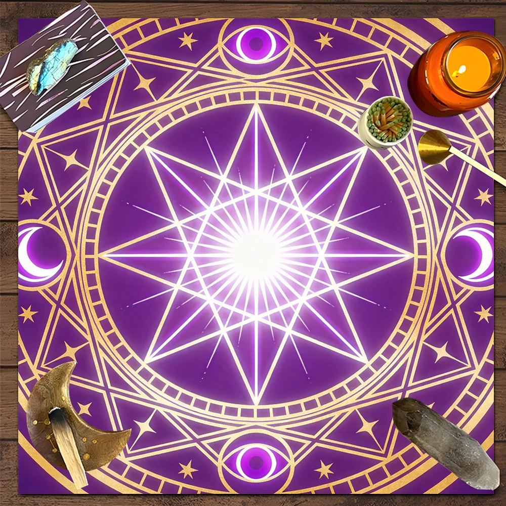 【Star Pattern】Tarot Tablecloth, Divination Witchy Home Tablecloth, Reusable
