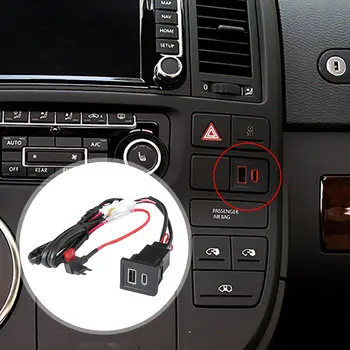 USB + AUX přepínač a kabel pro VW Passat B6 B7 RCD310 RCD510 Golf MK5 MK6 10 nejlepší prodej USB zásuvka pro VW T5 Multivan - №4
