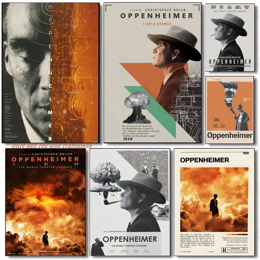 Classic Thriller Film O-Oppenheimer Poster Wall art poster paintings are suitable for clubs living rooms and bedroom