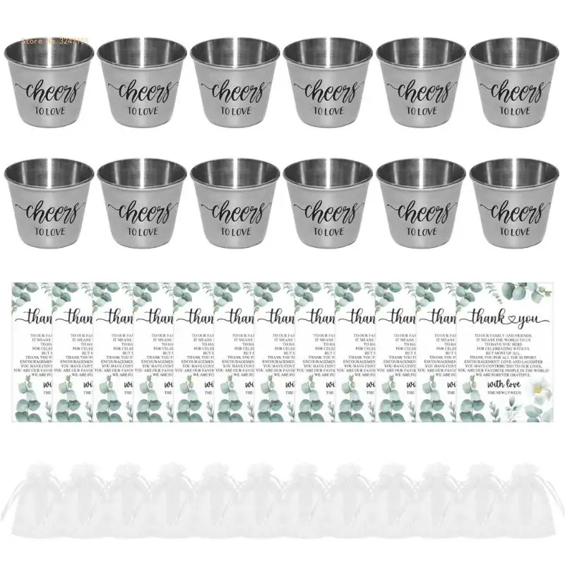 

Set of 12 Elegant Wine Glass Markers for Wedding Reception and Parties Dropship