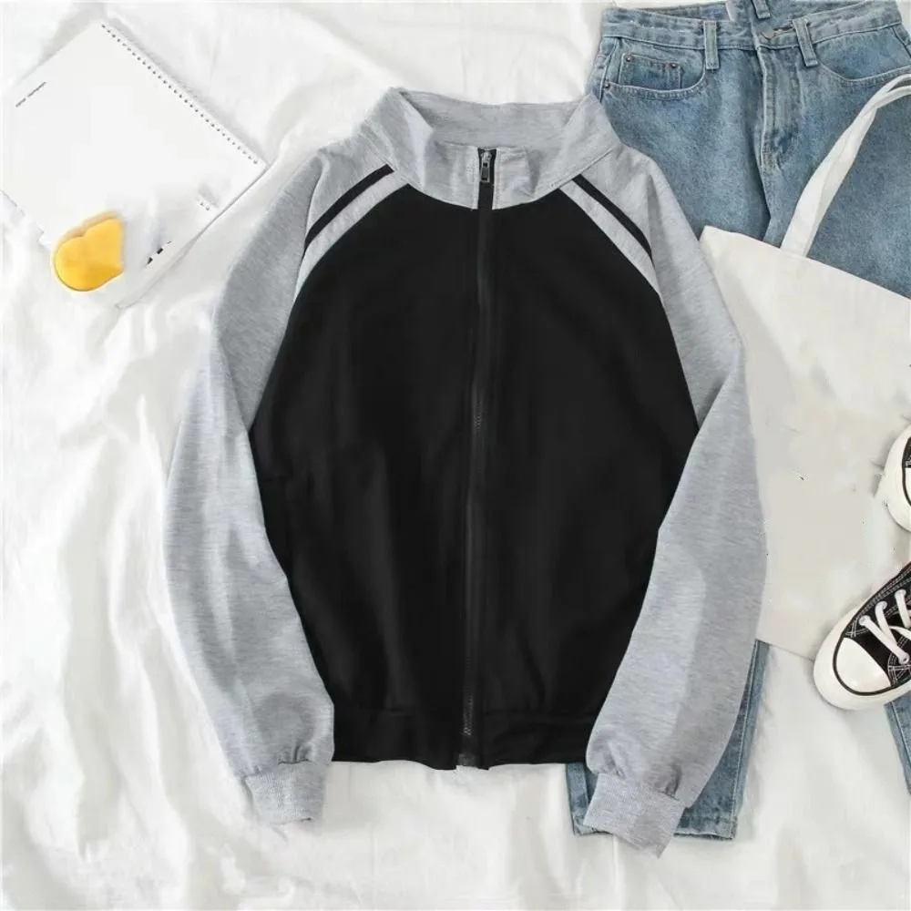 Lapel Collar Long Sleeved Hooded Y2k Sweet Loose Baseball Jersey Top Korean Ins Clothing Sweatshirts for Women Spring Autumn