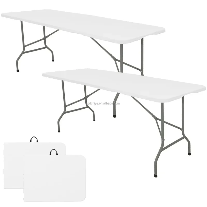 for-ce-8-ft-lightweight-folding-camping-table-black-portable-alloy-steel-plastic-rectangular-outdoor-dining-table