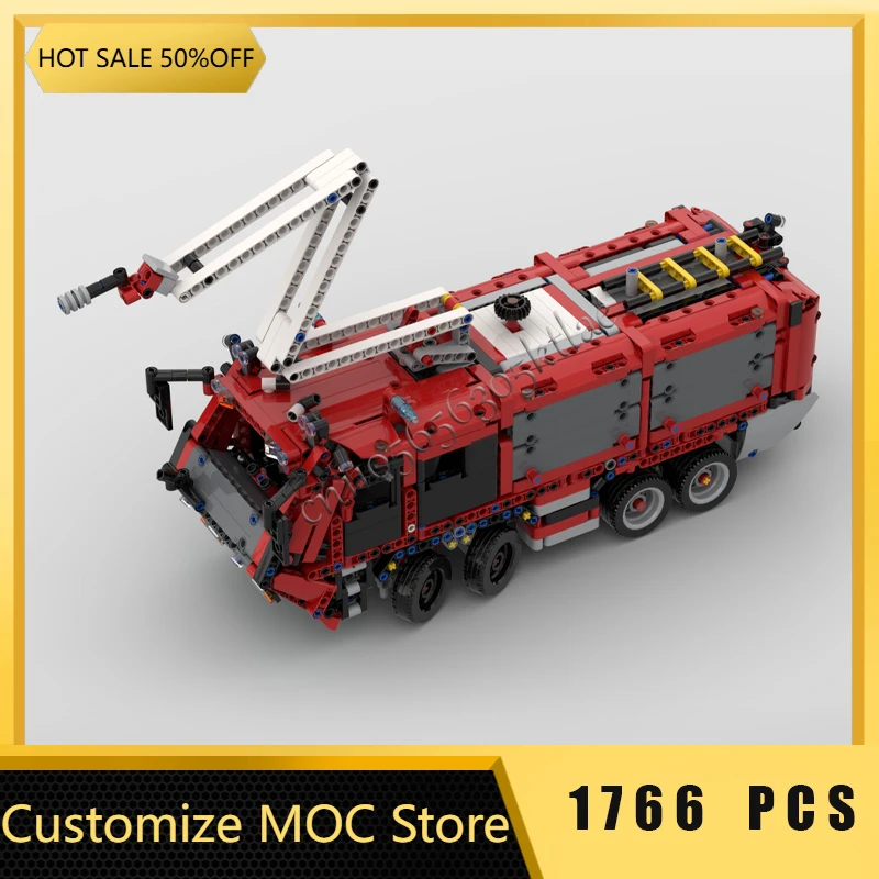 1766 قطعة سلسلة التكنولوجيا المطار مركبة نقل الحرائق MOC بنة نموذج الأطفال هدايا عيد الميلاد التعليمية لتقوم بها بنفسك مجموعة #1