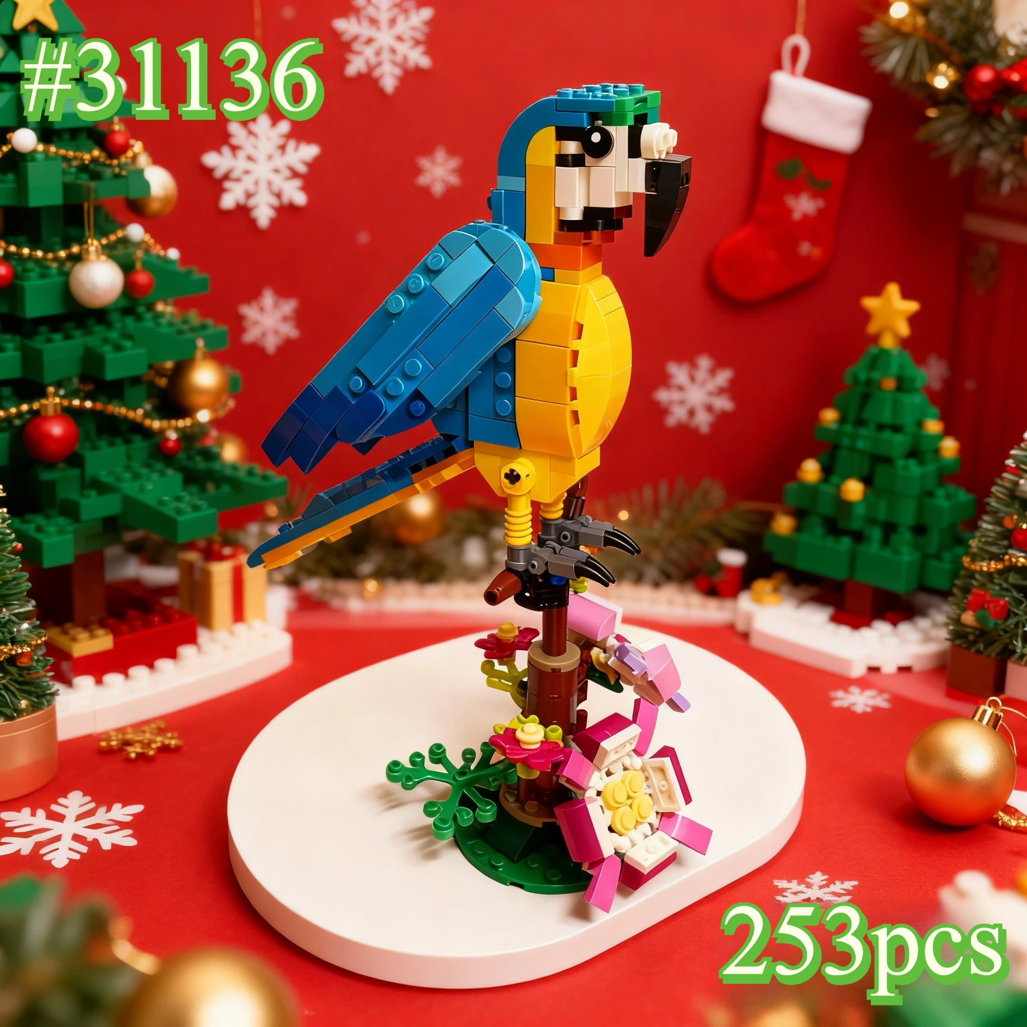 الببغاء الحيوان 3 في 1 الضفدع الأسماك 31136 مجموعات اللبنات متوافقة مع جزيئات Legoed مناسبة لهدايا عيد الميلاد 253 قطعة #1