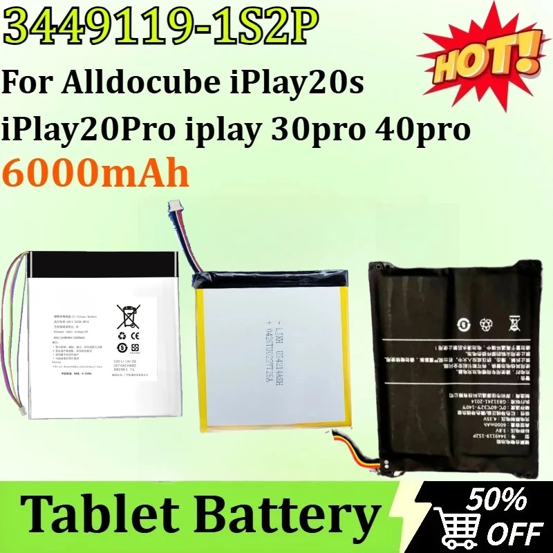 For Alldocube iPlay 20S 30 40 Iwork10 Pro Book13 i9 418175-2S2P 2960116-1S2P 3449119-1s2p i1305  i15-TD BL-IP40Tablet Battery