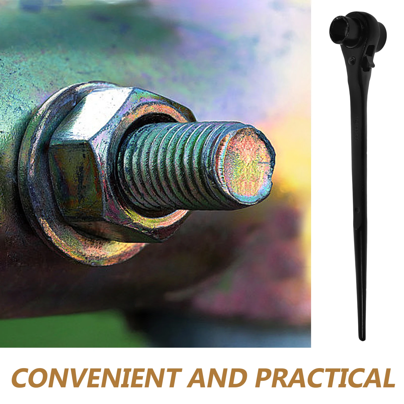 

Scaffold Ratchet 19 21mm Scaffold Spanner 21Mm Chrome Vanadium Steel Hand Tools for Scaffolding Durable Professional Spanner