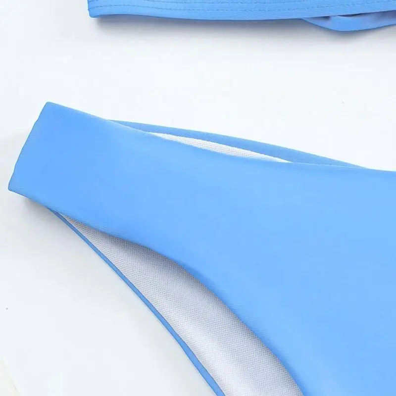 

X9FF купальник с раздельными ремешками, модный однотонный купальник, пляжная одежда, бикини на груди