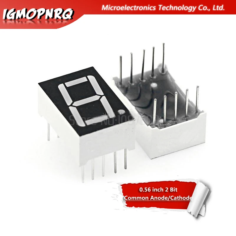 Segmento de tubo digital, ânodo comum, cátodo vermelho, display LED, 1 bit tubo digital, 0, 56 Polegada, vermelho Hjxrhgal, 5pcs