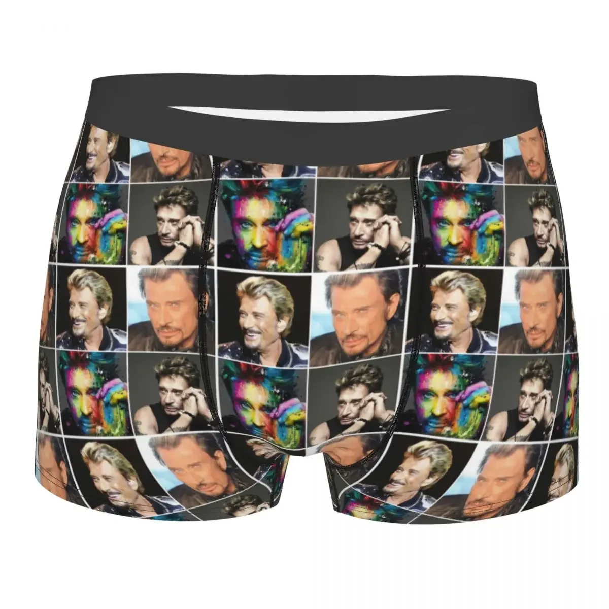 Novelty Boxer Rock  Shorts Panties Men Underwear  Hallyday Singer Soft Underpants for Male Plus Size