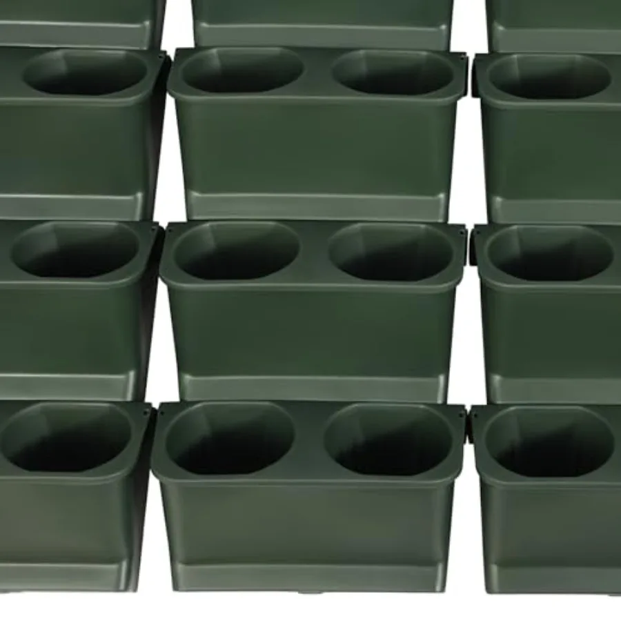Vertical Wall Planter For Balcony And Garden Use, Made Of Durable Fabric, Gray Color, Stackable With 60 Self-Watering Pockets F view 6