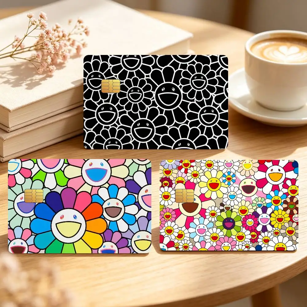 Art T-Takashi Flower M-Murakami-S Colors Credit Card Skin Stickers For Bank Bus Metro Cards Waterproof Anti-Scratch Gift 4PCS