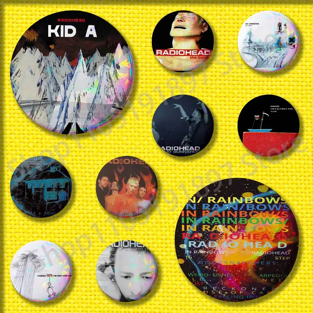 R-Radiohead OK Computer The Bends In Rainbows Badges 25mm 75mm 44mm 58mm 32mm Round Pin Brooch Adornment Souvenir Cosplay Gift