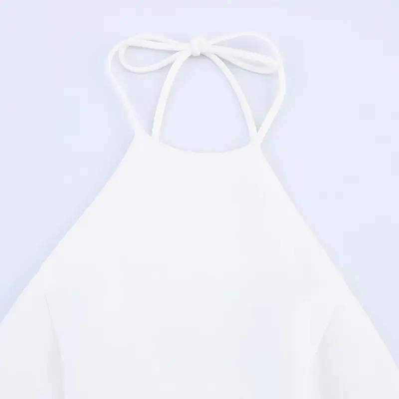 Verão 2025 Nova Moda Fena Versátil Vestido  com Camadas Decorativas e Decote Suspensório Estilo para o Trabalho Sem M...