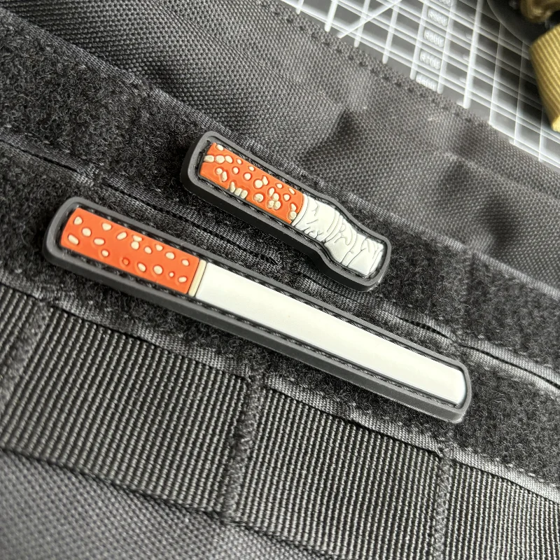 شارة الروح المعنوية للدخان البلاستيكية ثلاثية الأبعاد ، بقع رقعة تكتيكية للمؤخرة والسجائر للملابس ، الخطاف والحلقة ، يزين ملصق حقيبة الظهر العسكرية #3