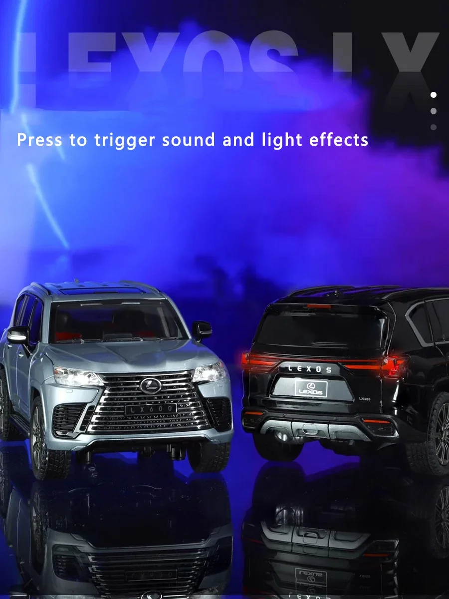 1:24 Lexus LX600 LX570 LX500 Alloy Car Model Sound And Light Pull Back Toy Car Off-Road Vehicle Boy Collection Decoration Gift